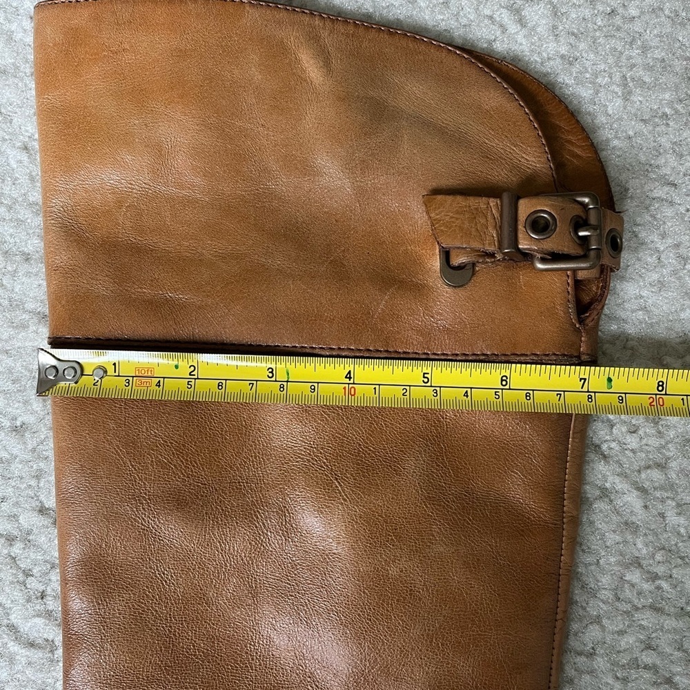 Vince Camuto Brooklee Over The Knee Riding Boots Sz 8 Tan Brown Leather Buckle - Picture 9 of 10
